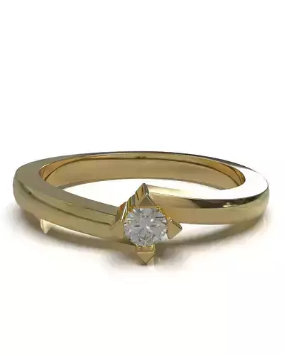 Solitaire ring  3D print model