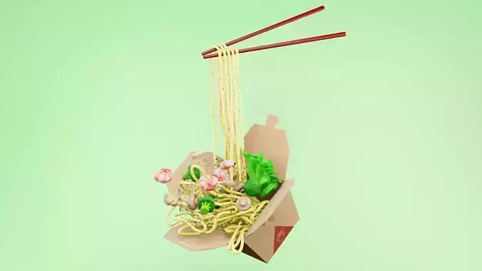 Noodle Box 002 3D model