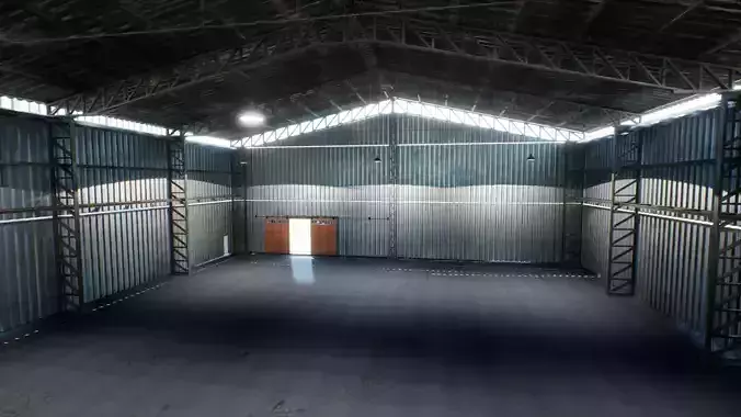Hangar modular Low-poly 3D model