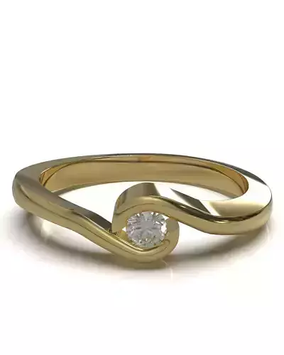 Tension solitaire ring 3D print model