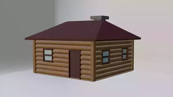 wooden hut 3D model