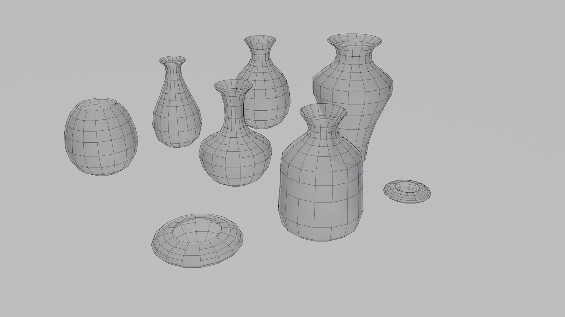 vases pack low poly Low-poly 3D model_6