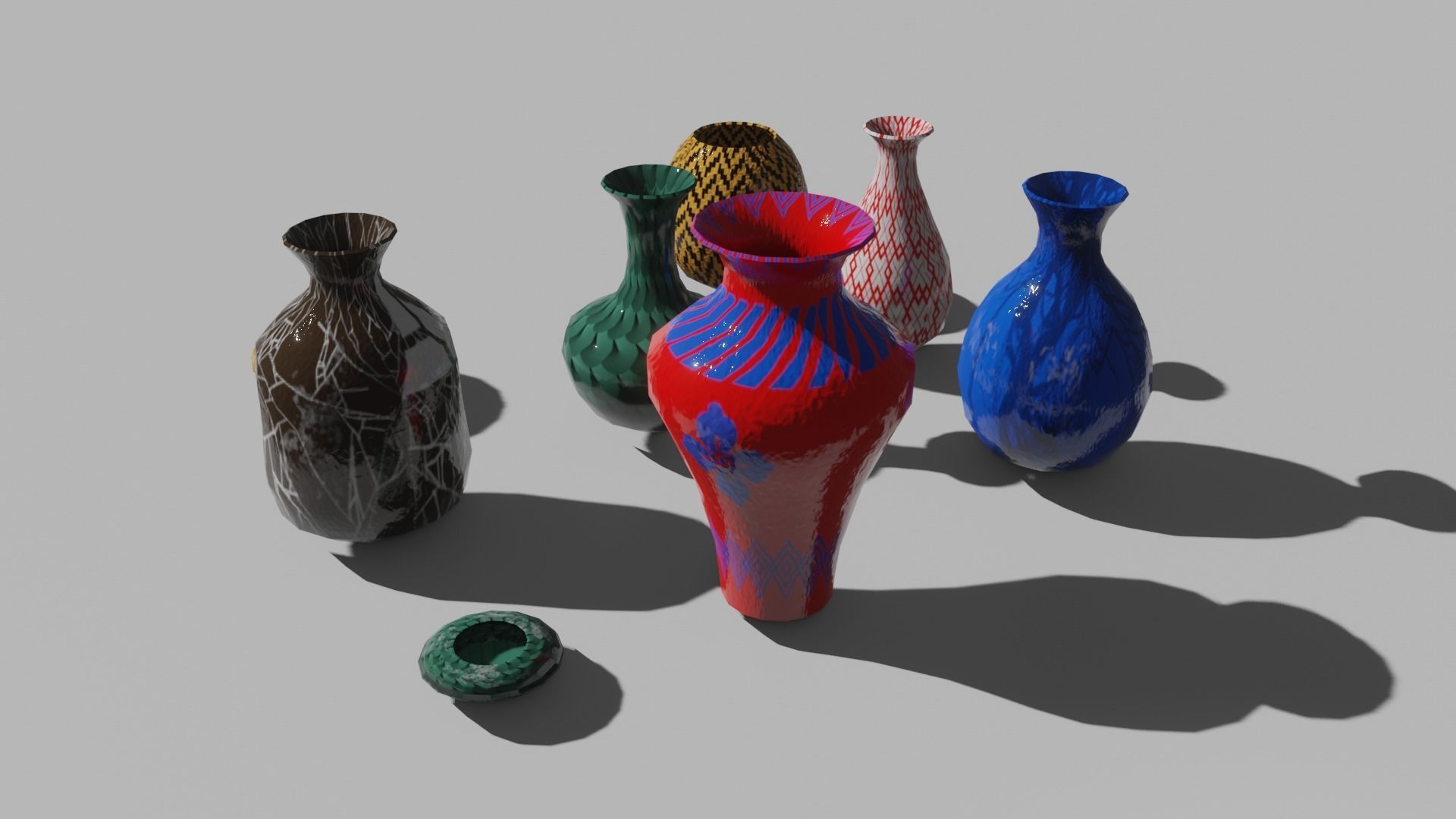 vases pack low poly Low-poly 3D model_2
