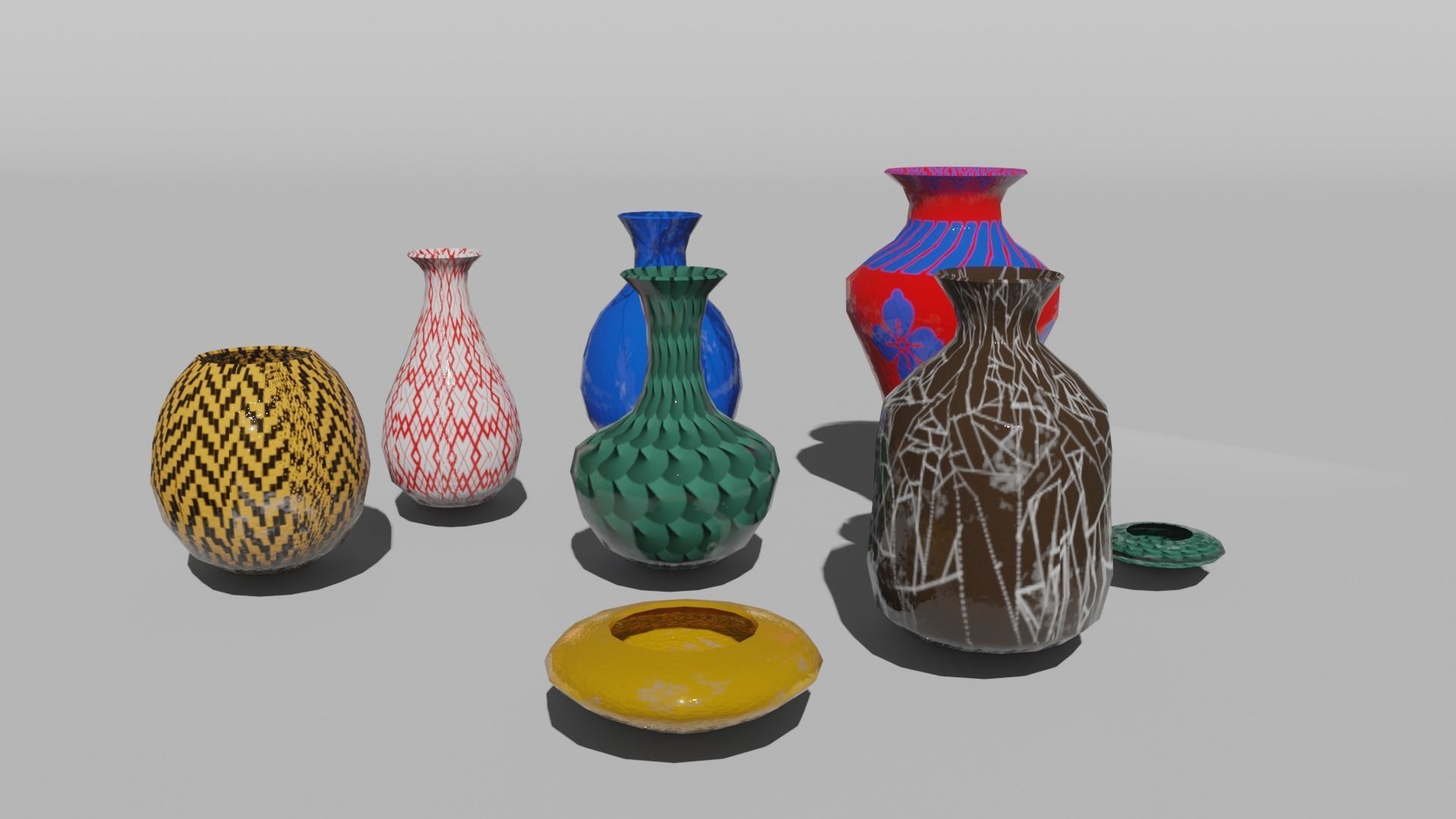 vases pack low poly Low-poly 3D model_1