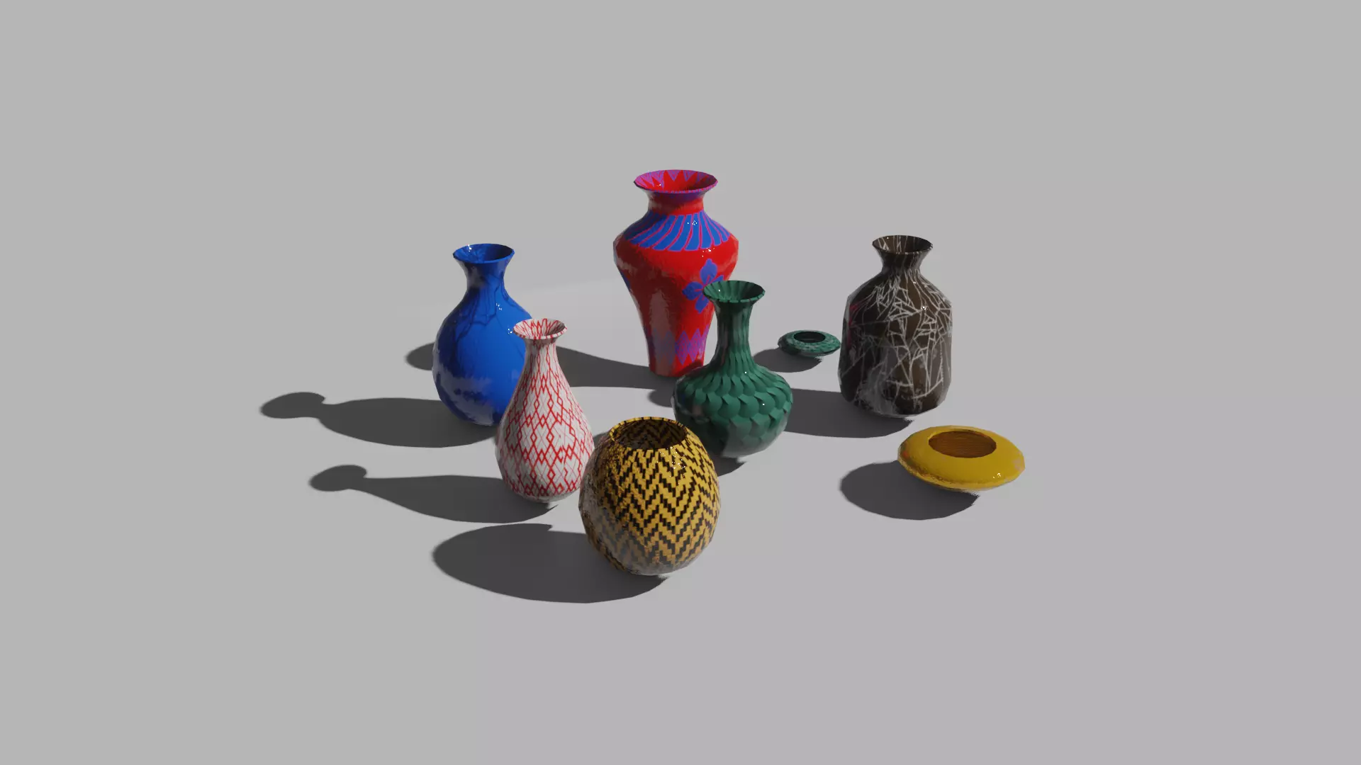 vases pack low poly Low-poly 3D model_0