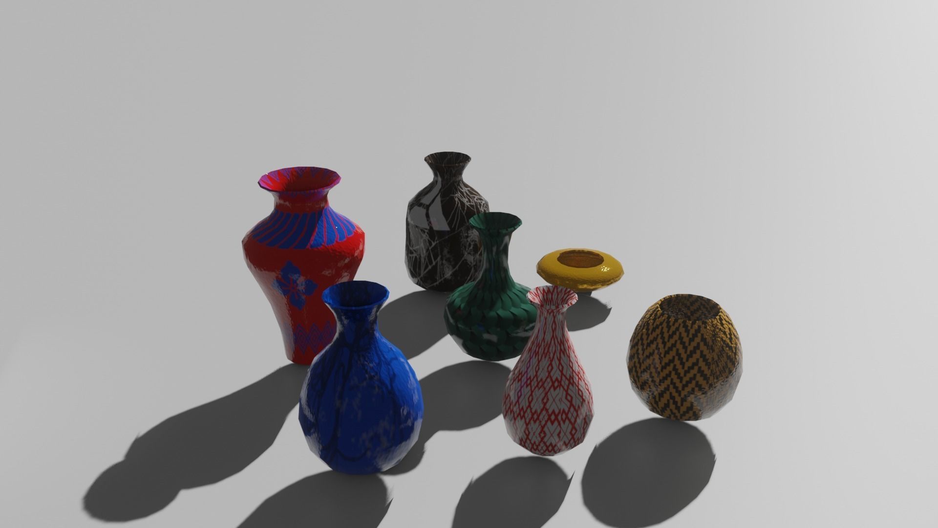 vases pack low poly Low-poly 3D model_3
