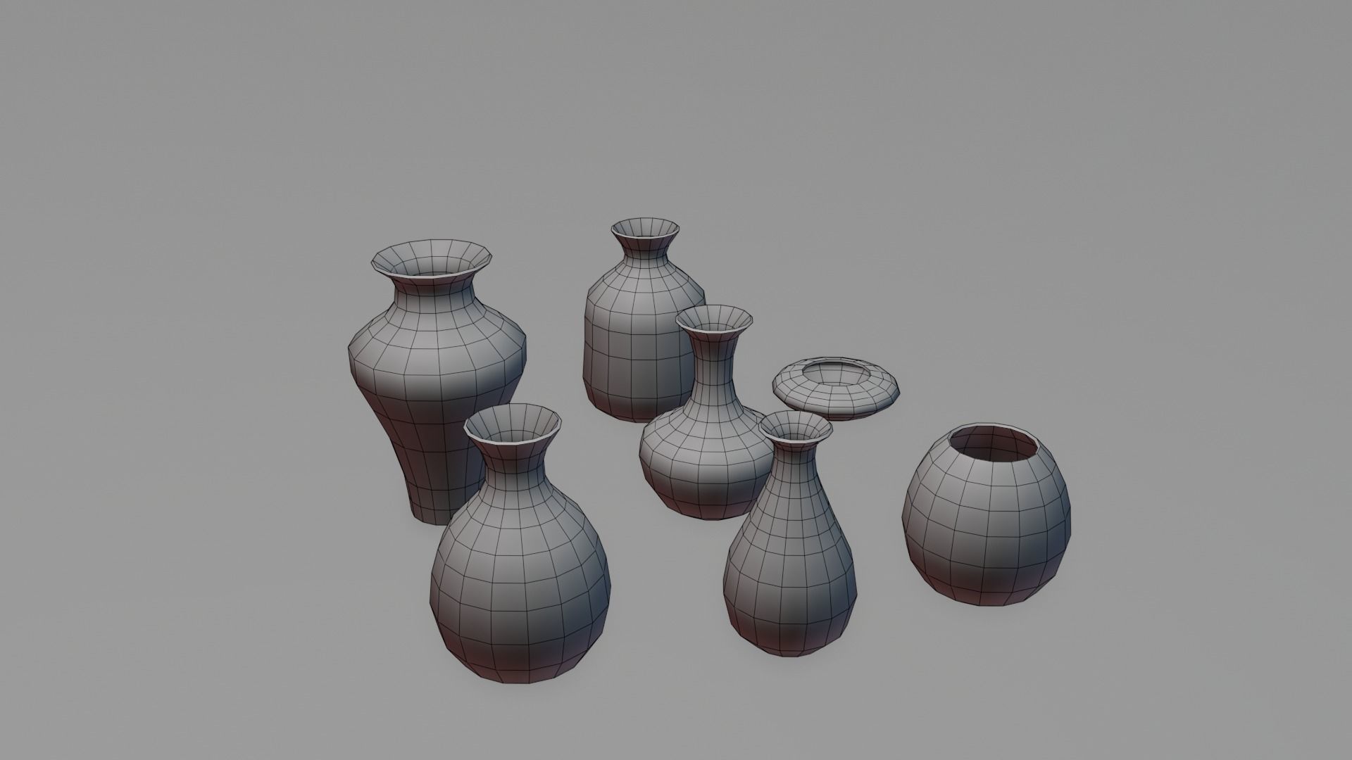vases pack low poly Low-poly 3D model_4