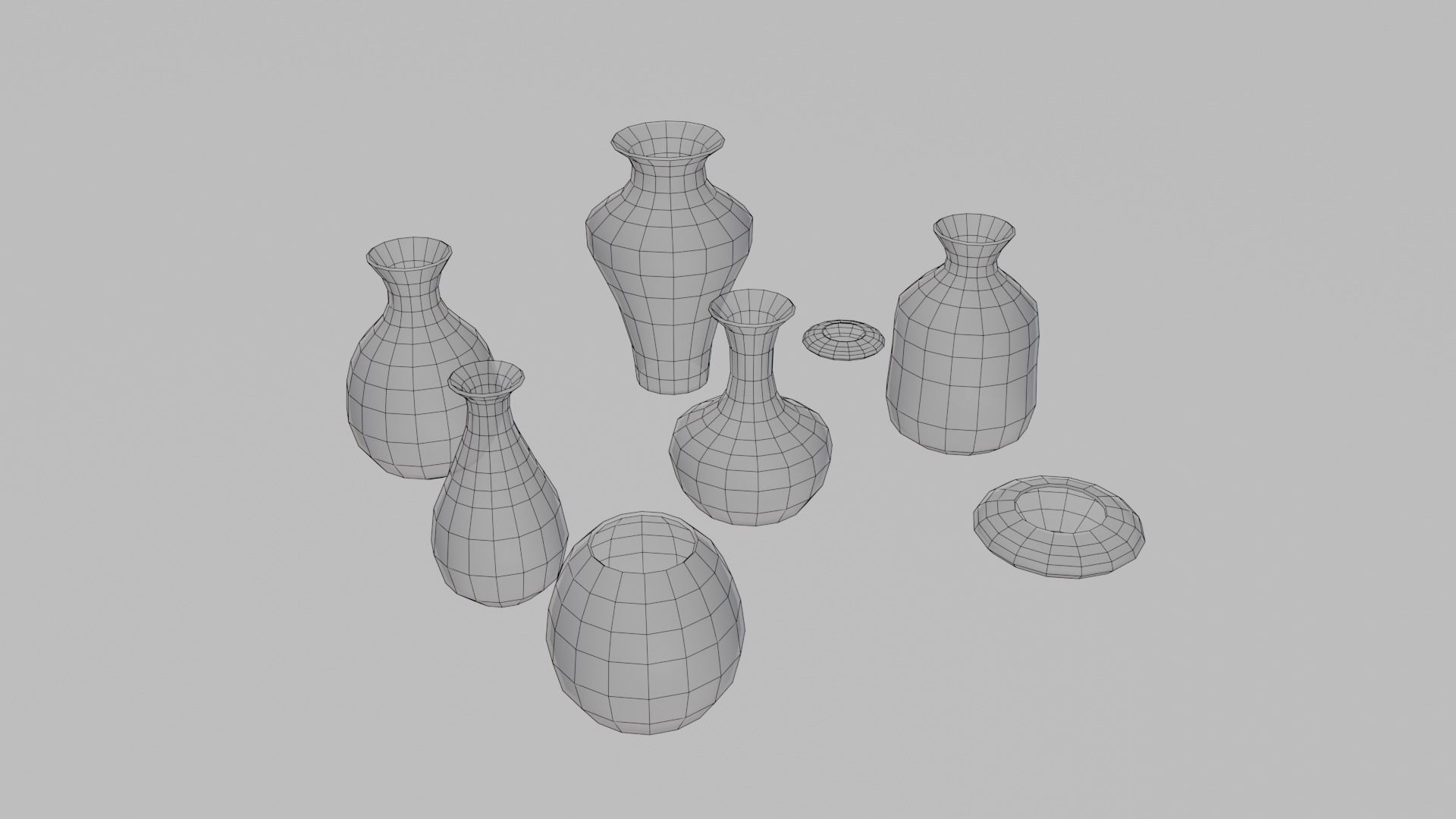 vases pack low poly Low-poly 3D model_5