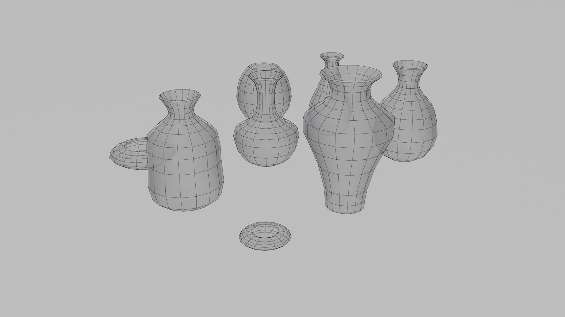 vases pack low poly Low-poly 3D model_7