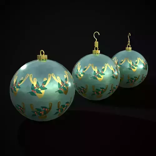 Teal Deer And Mistletoe Bulb