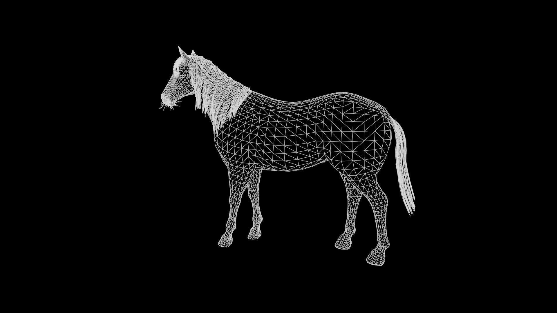 Horse Brown 3D model_22
