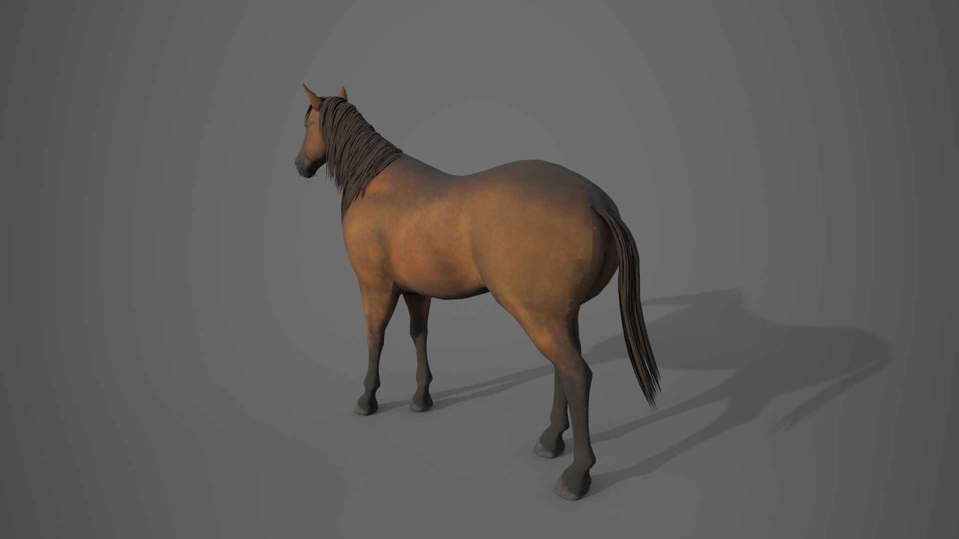 Horse Brown 3D model_10