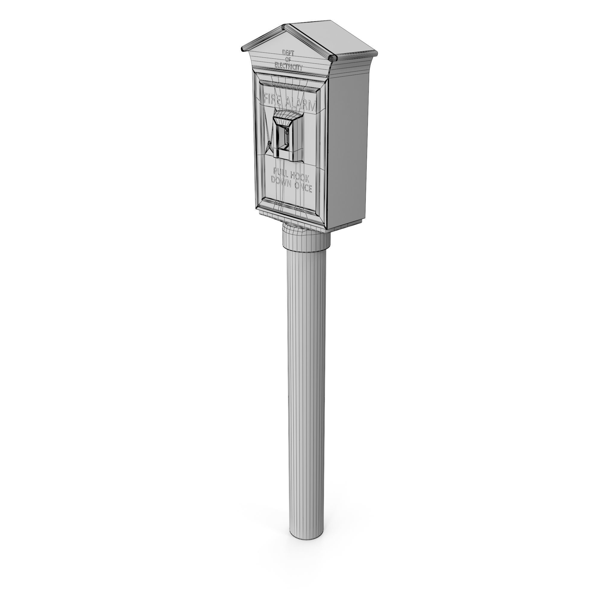 Retro Fire Alarm 3D model_4