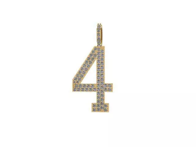 Varsity 4 Diamond Charm Pendant 3D print model