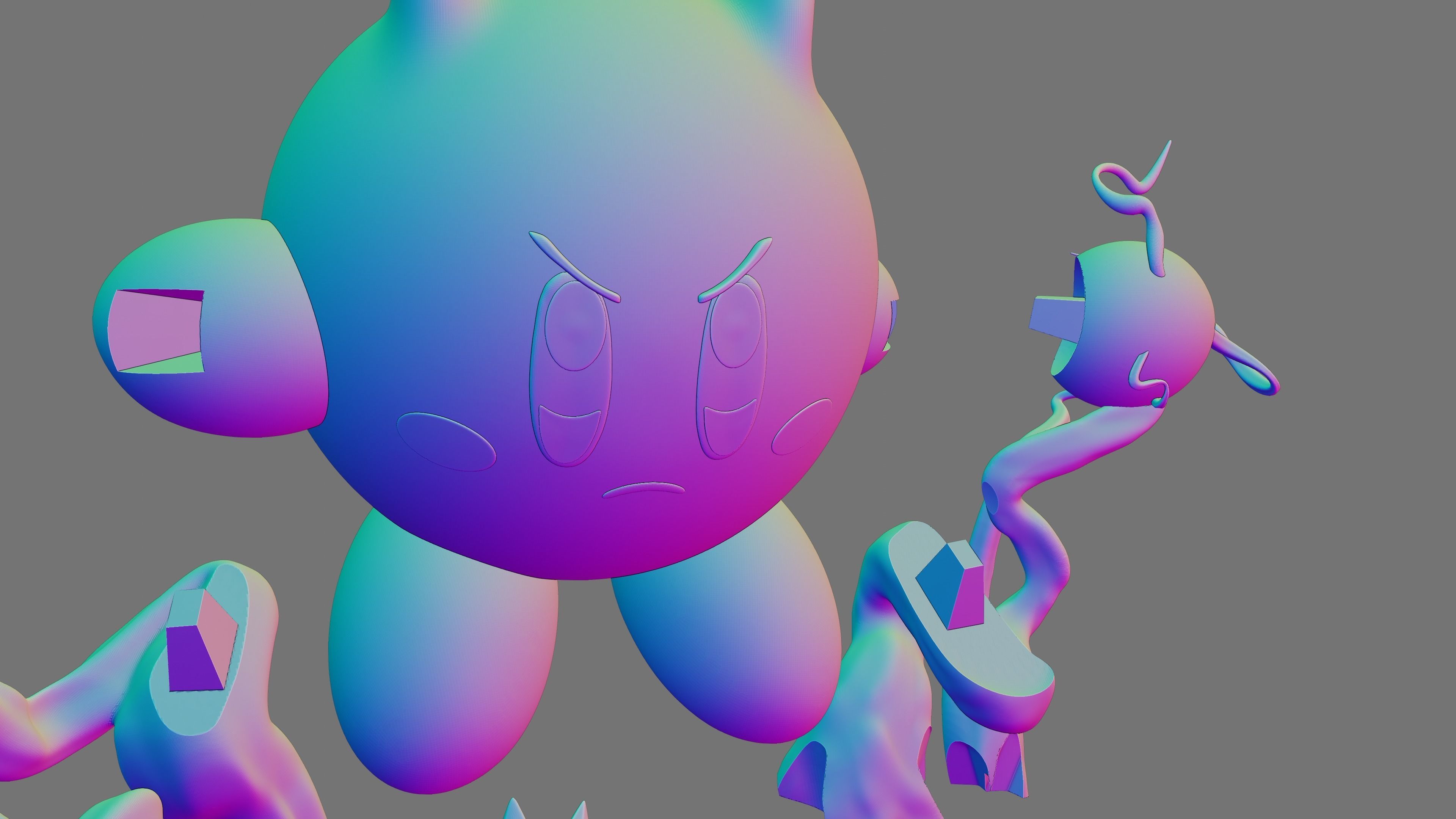 KIRBY - MEWTWO POKEMON 3D print model_16