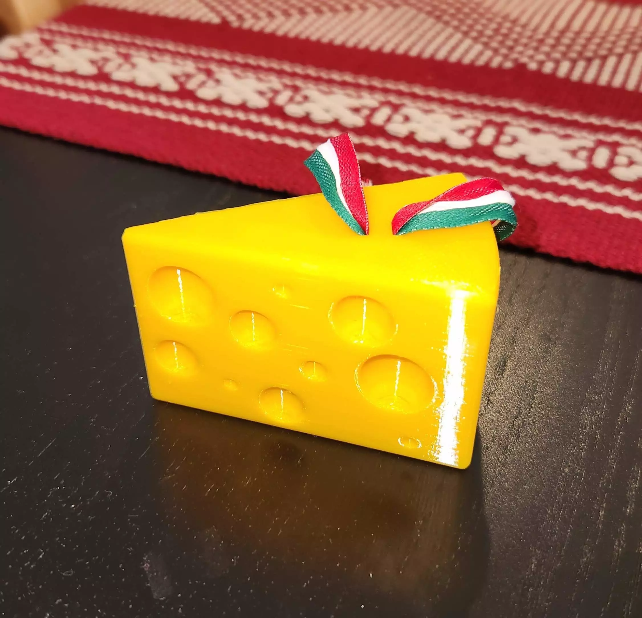 Cheese Wedge Christmas Ornament 3D print model_0