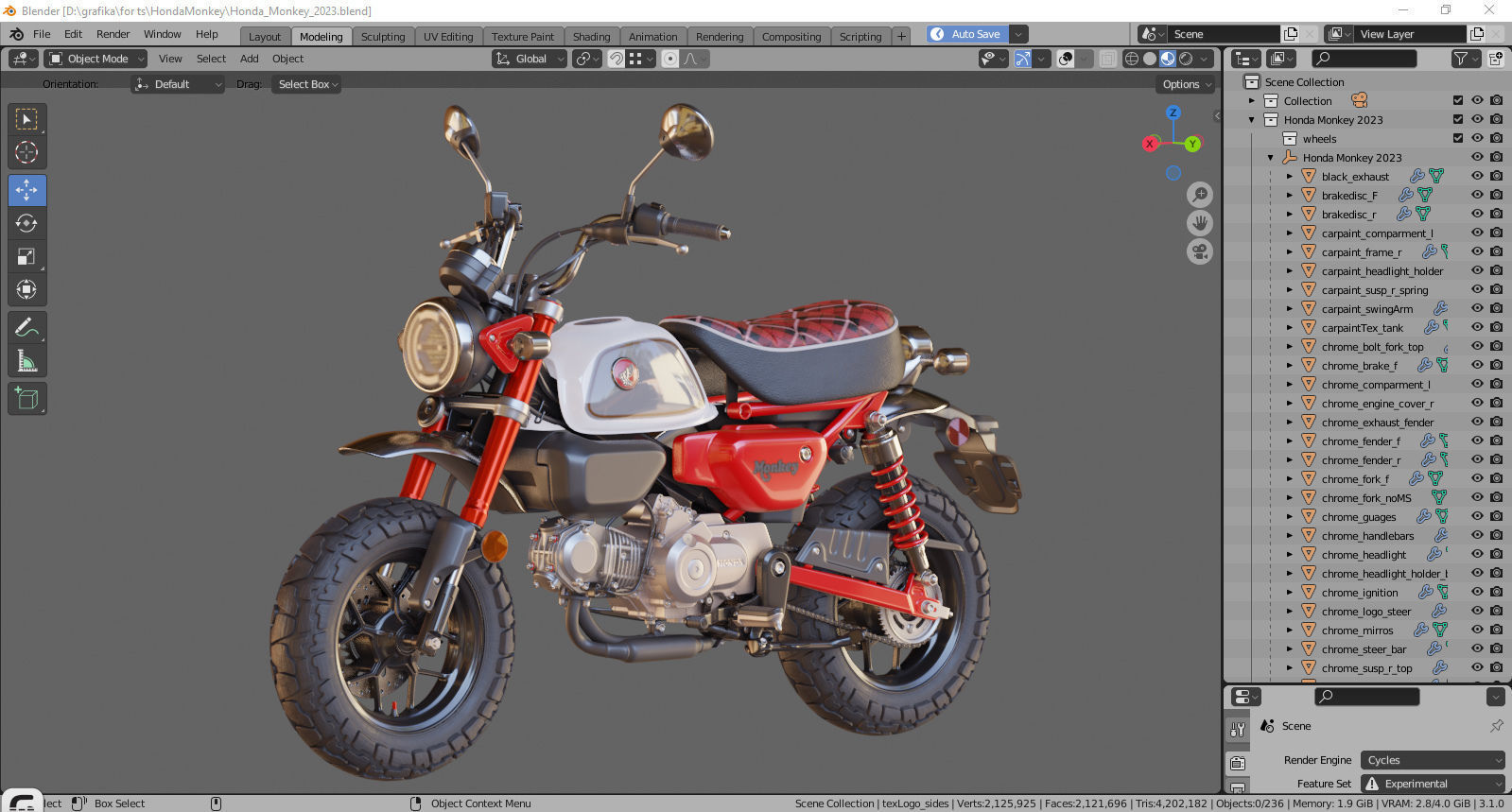 Honda Monkey 125 2023 3D model_32