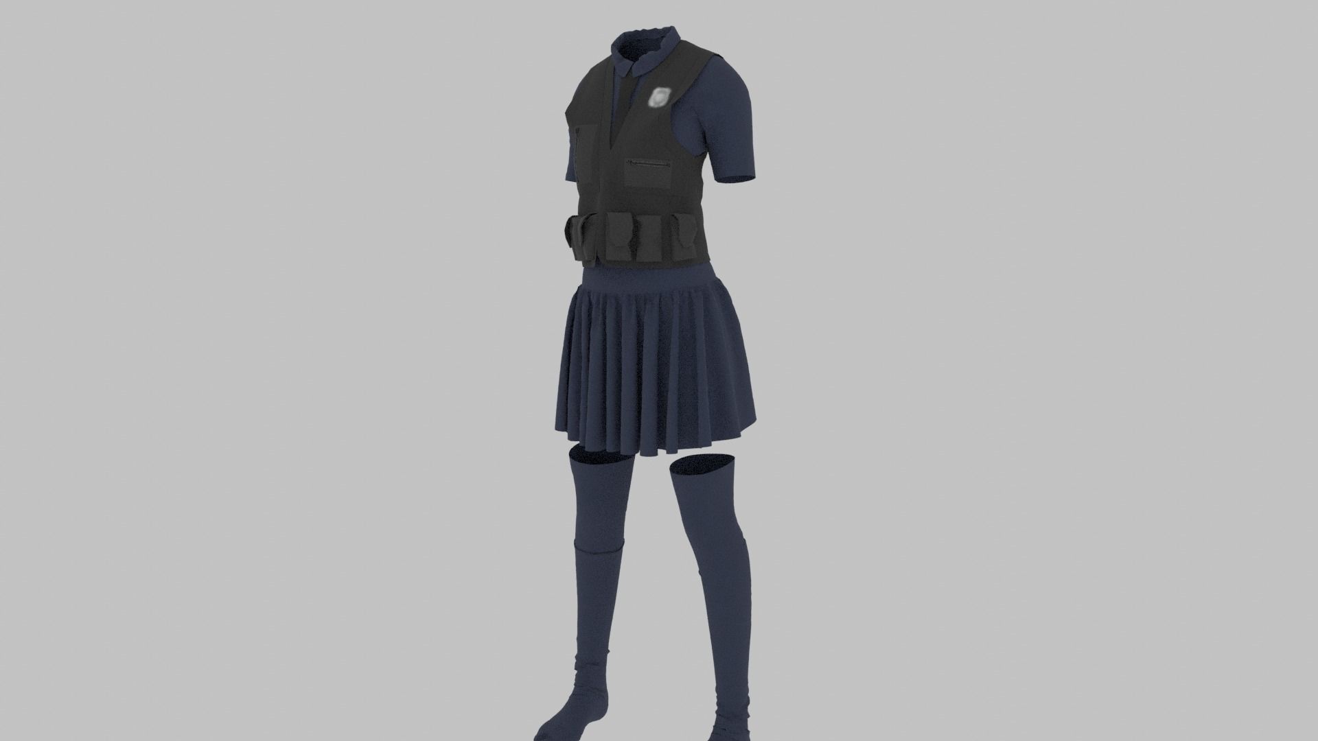 Police Uniform Low-poly 3D model_1