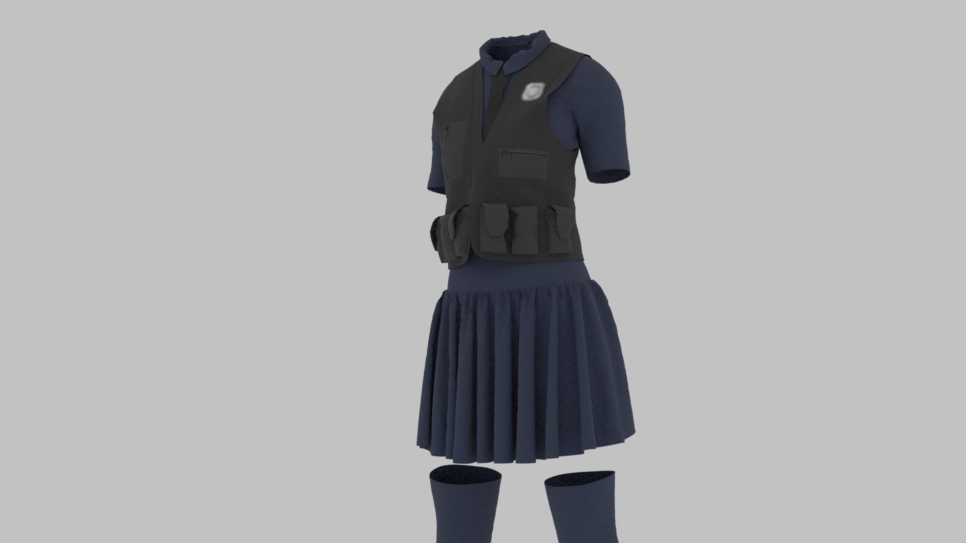 Police Uniform Low-poly 3D model_6