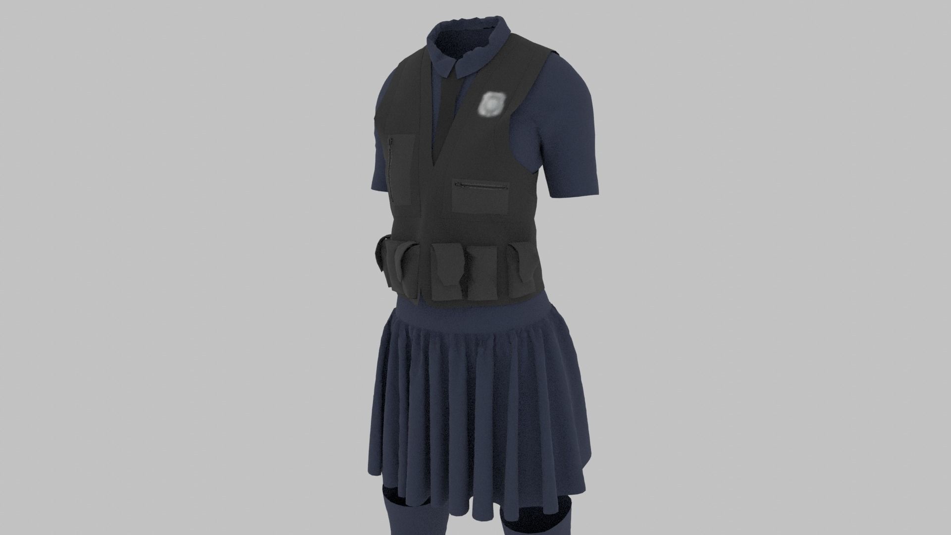 Police Uniform Low-poly 3D model_8
