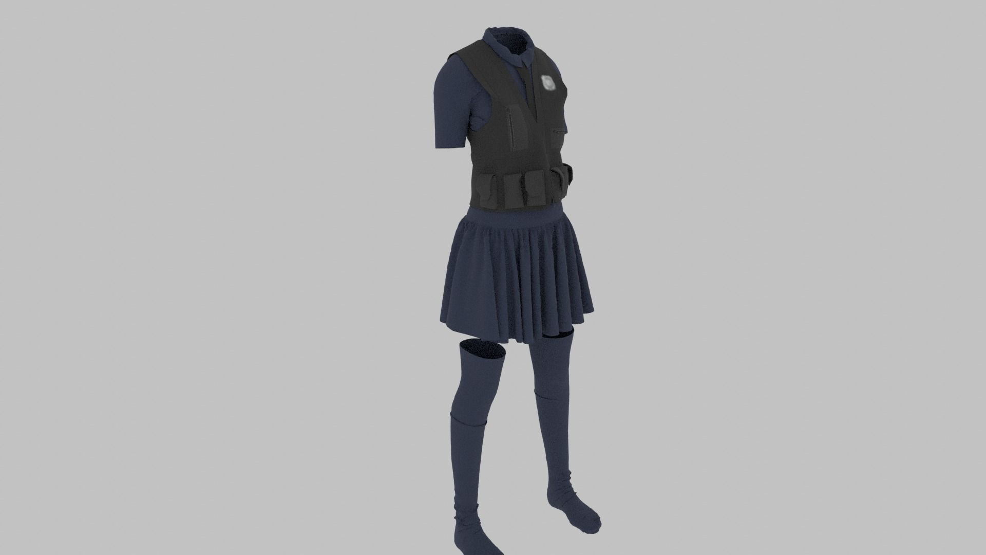 Police Uniform Low-poly 3D model_2