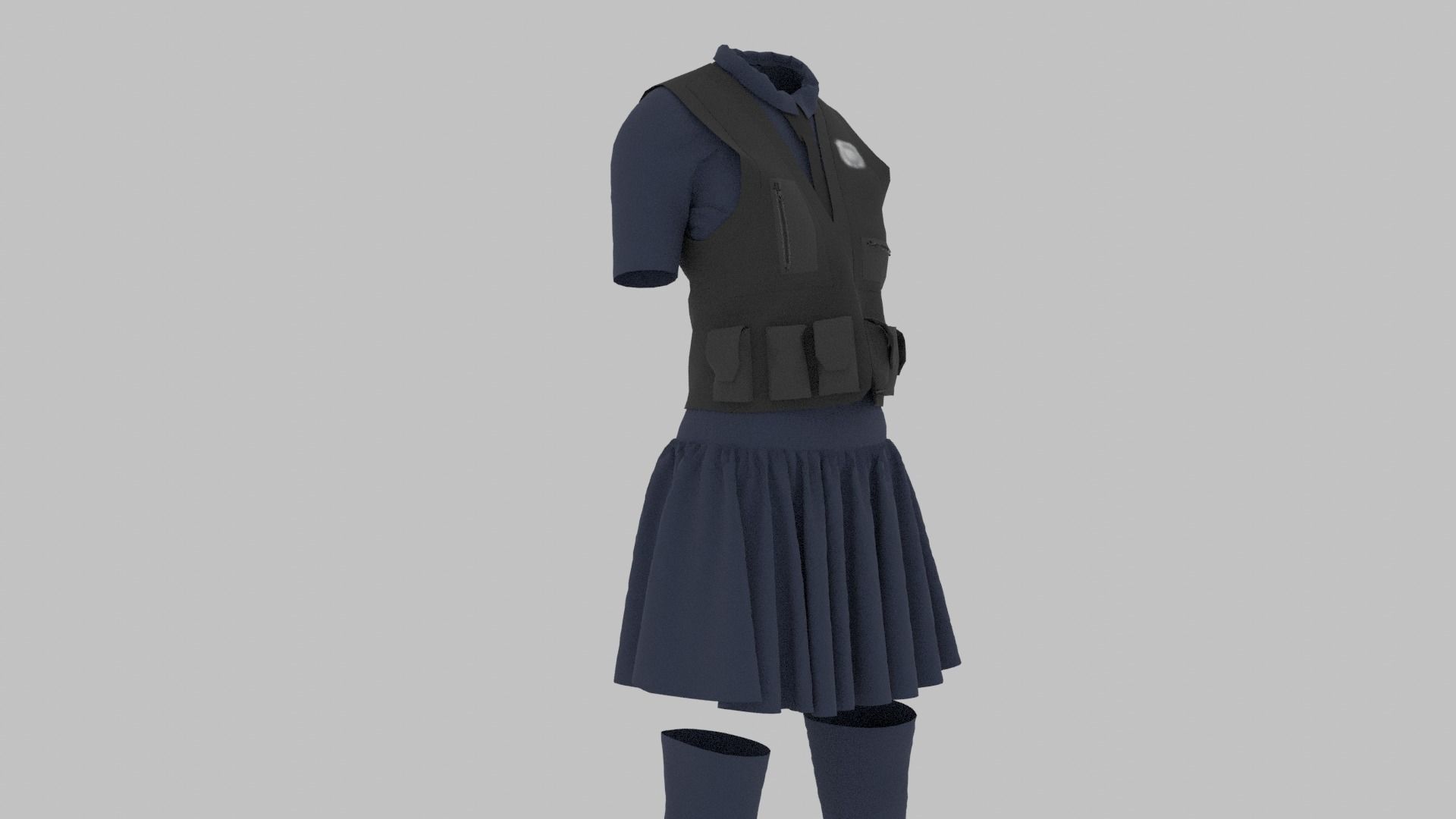 Police Uniform Low-poly 3D model_5