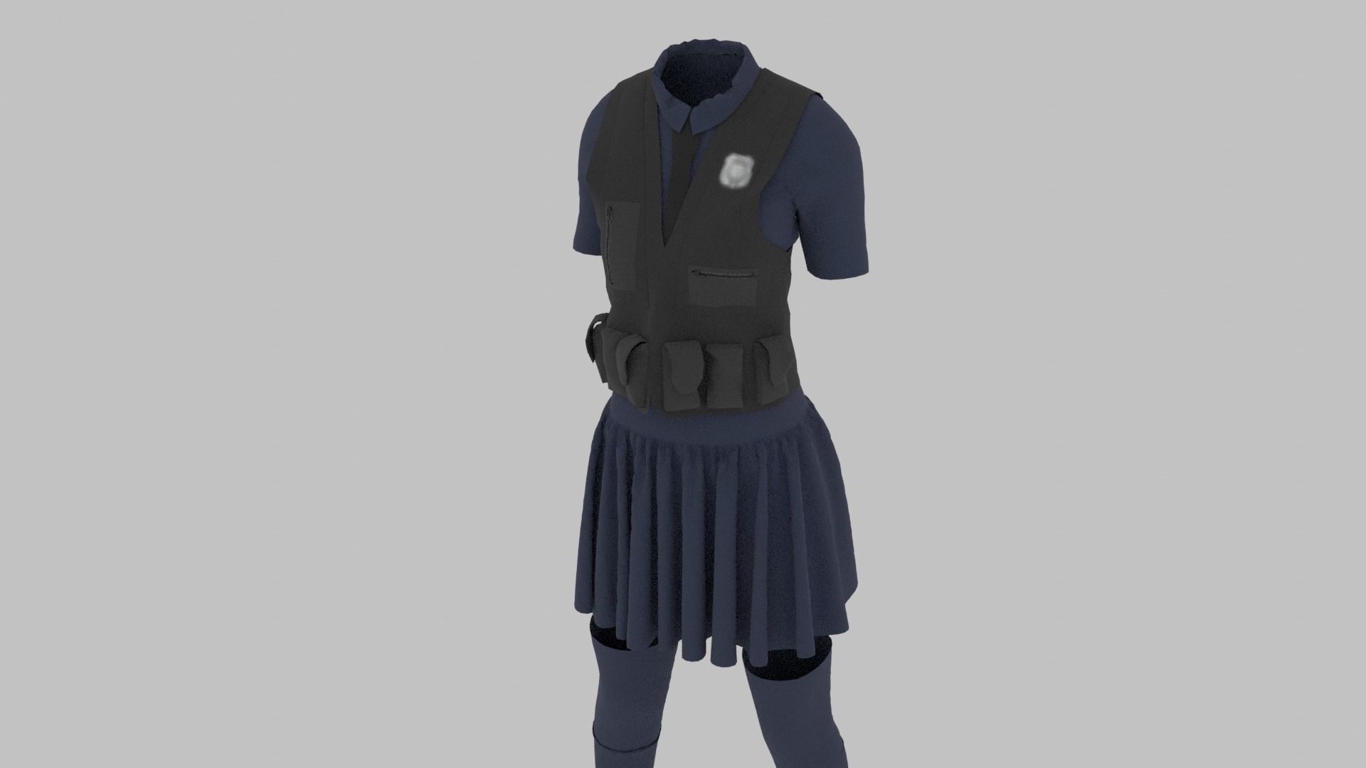 Police Uniform Low-poly 3D model_3