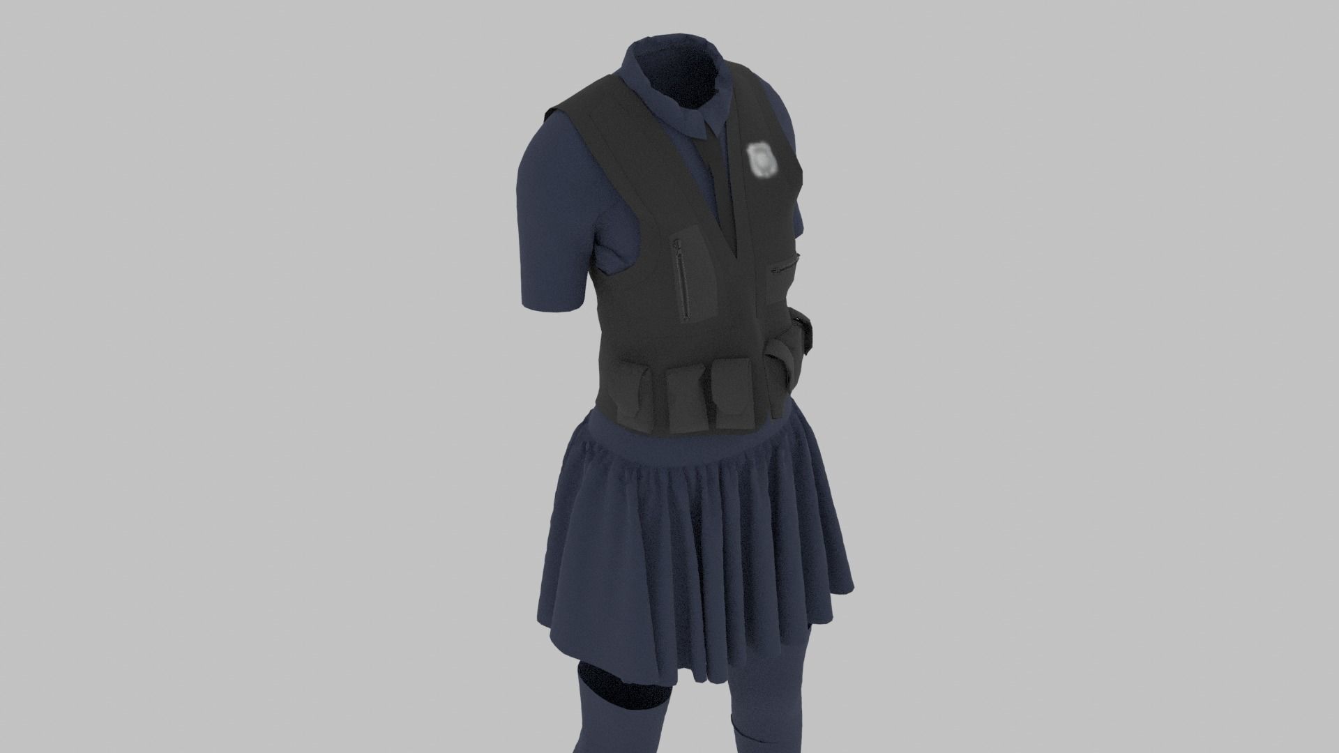 Police Uniform Low-poly 3D model_4