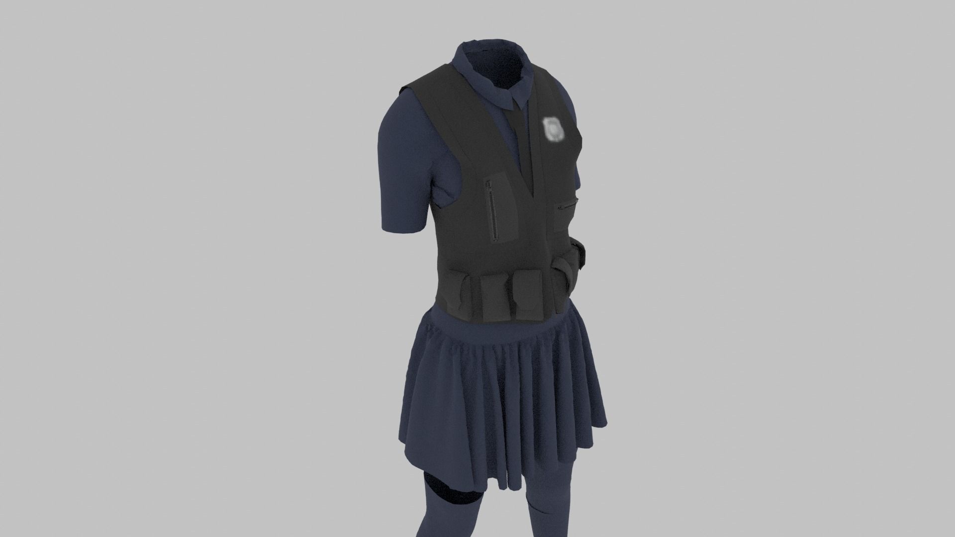 Police Uniform Low-poly 3D model_7