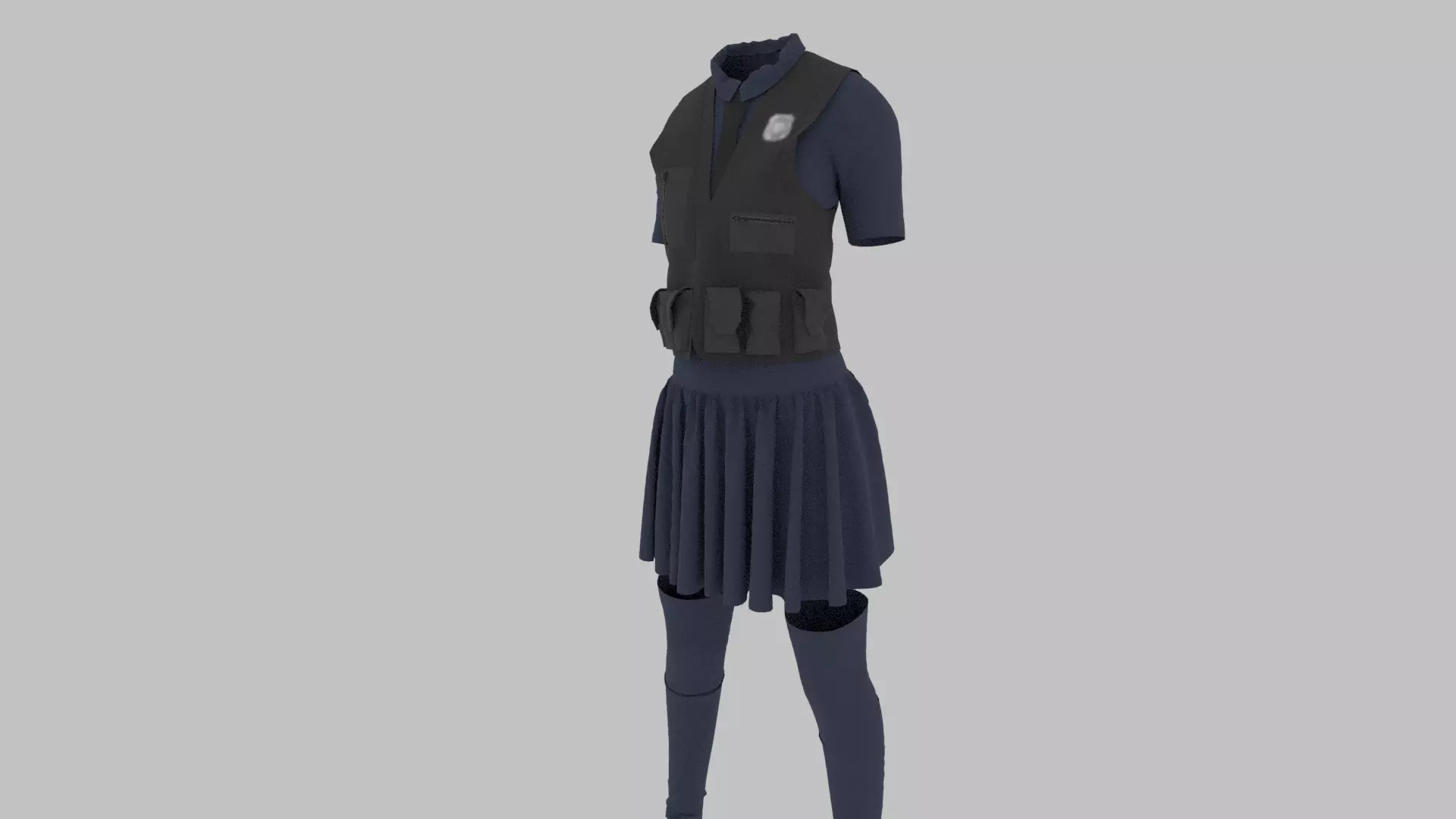 Police Uniform Low-poly 3D model_0