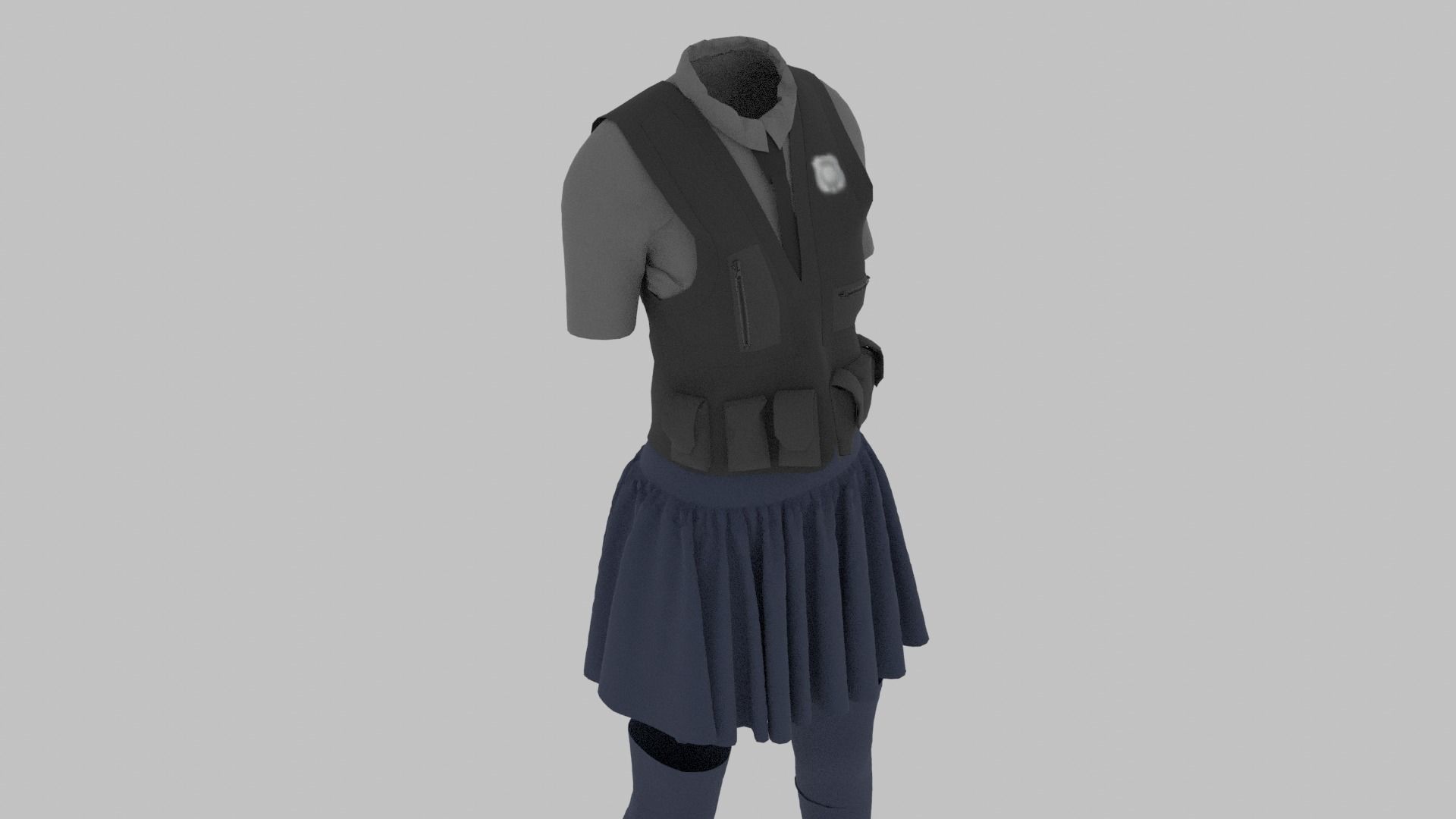 Police Uniform Low-poly 3D model_4