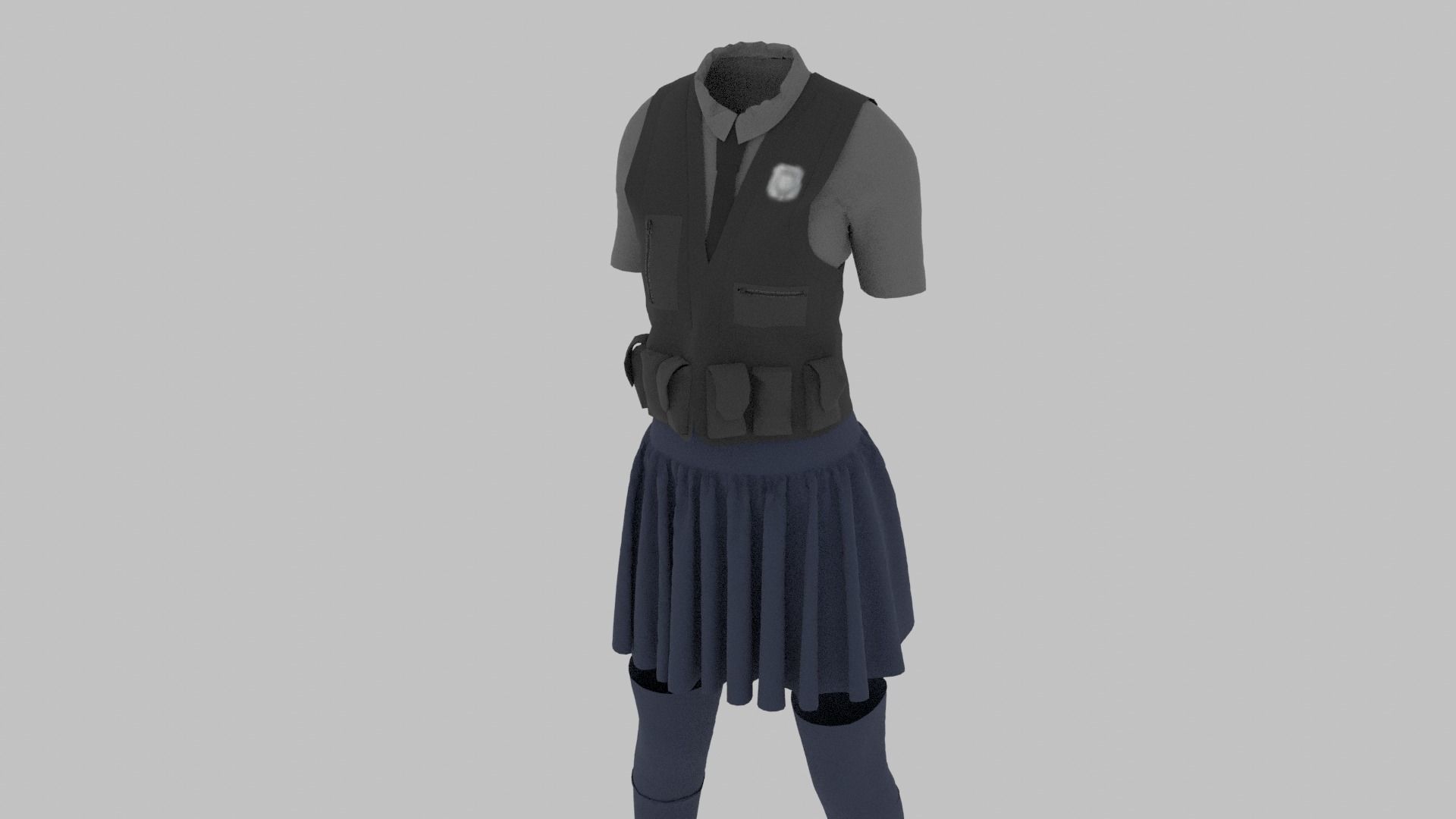 Police Uniform Low-poly 3D model_3