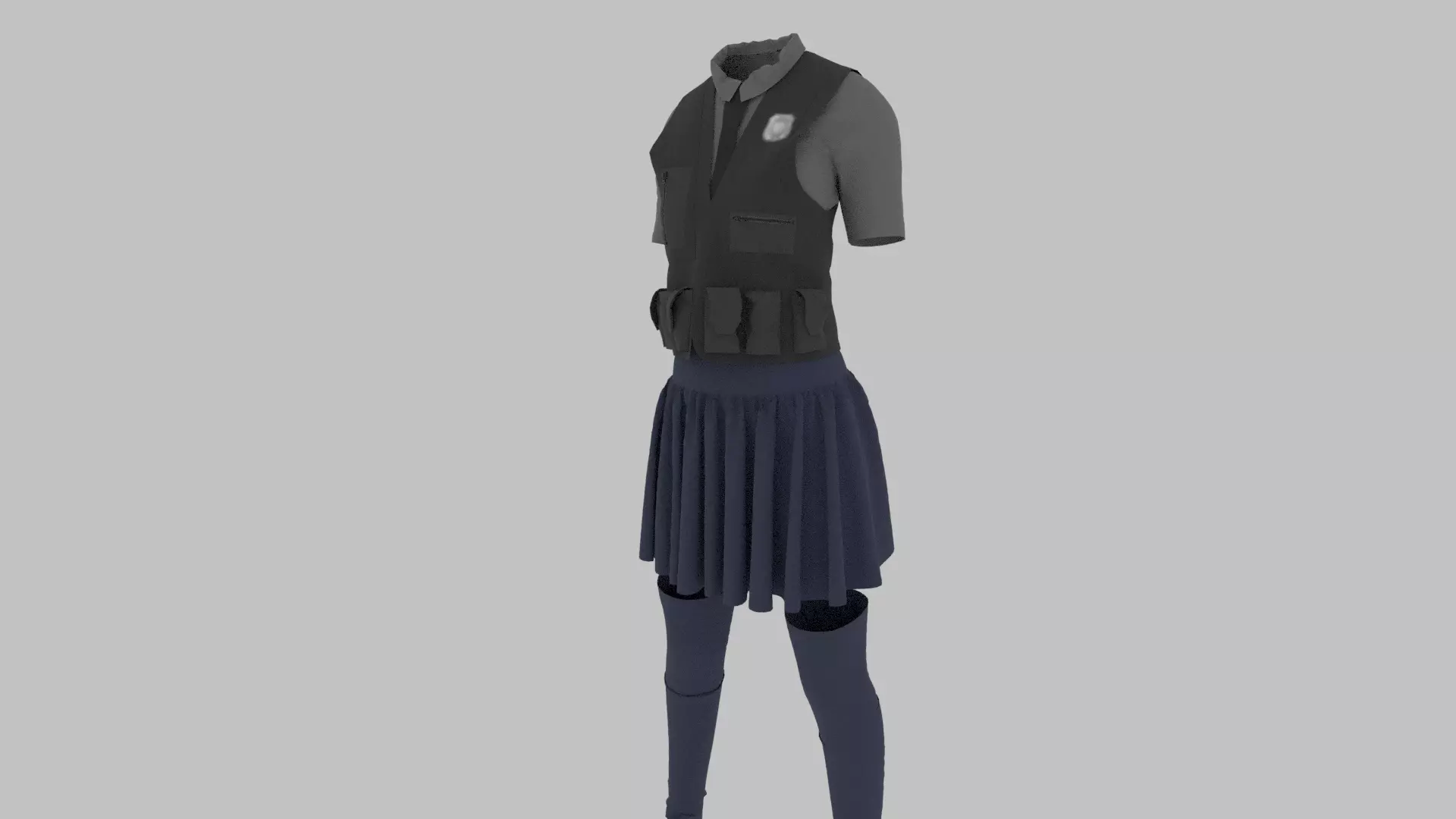 Police Uniform Low-poly 3D model_0