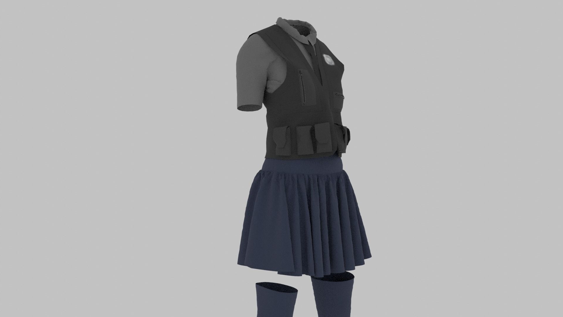 Police Uniform Low-poly 3D model_5