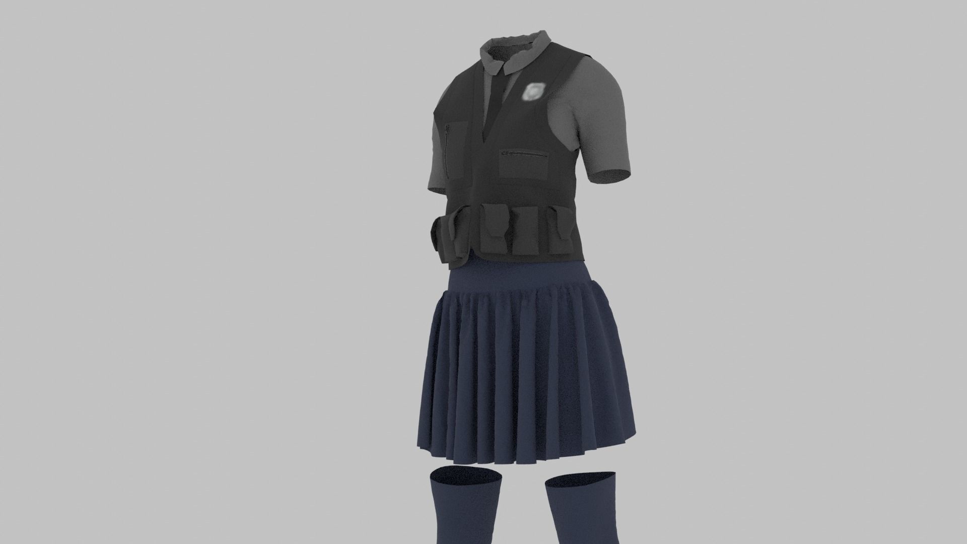 Police Uniform Low-poly 3D model_6