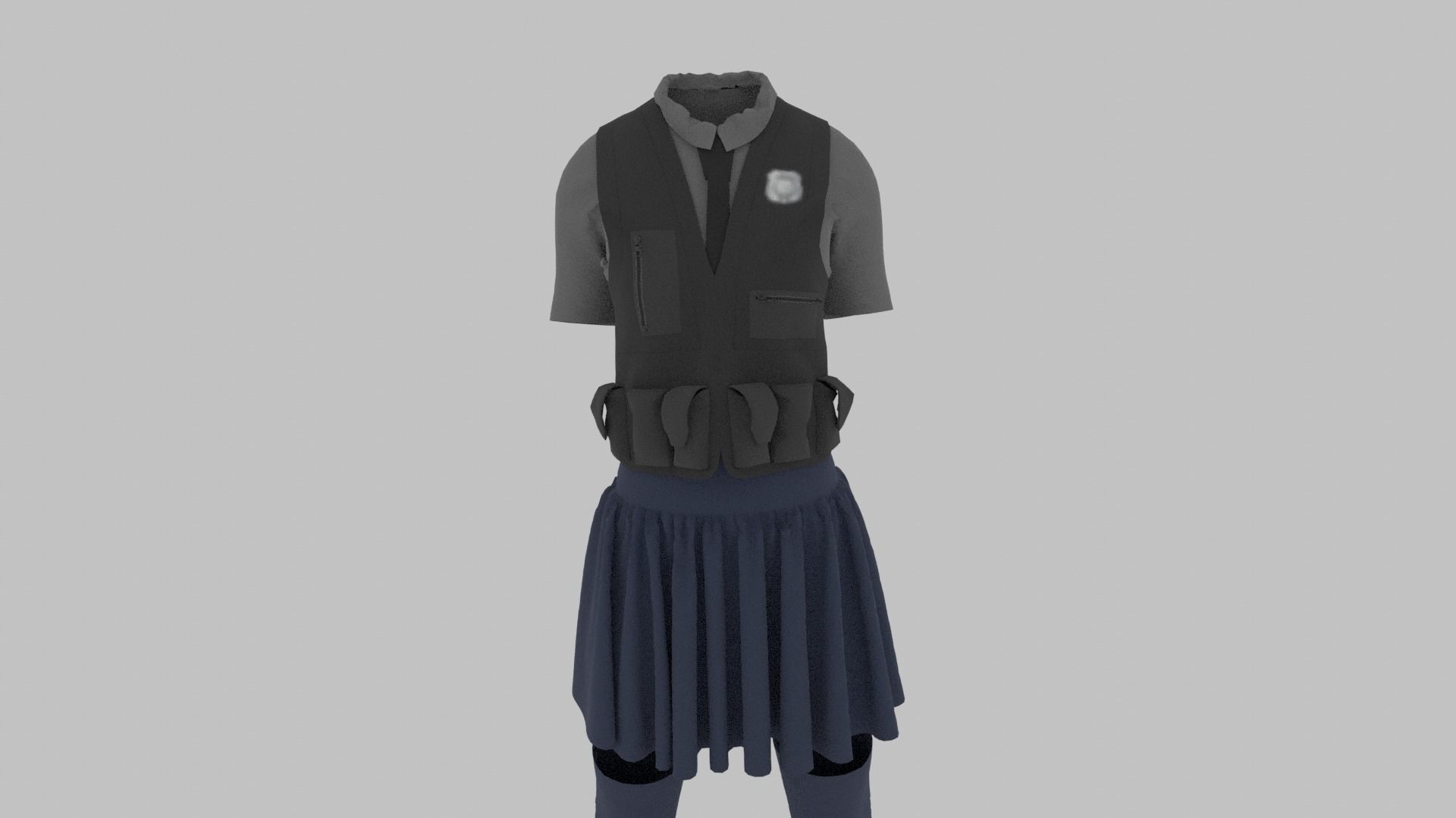 Police Uniform Low-poly 3D model_9