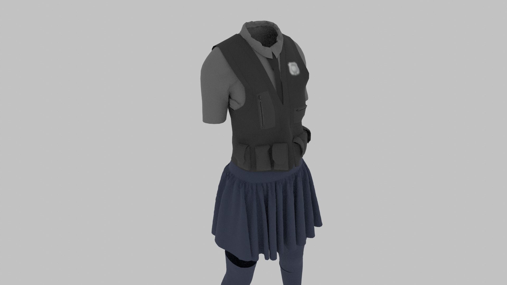 Police Uniform Low-poly 3D model_7