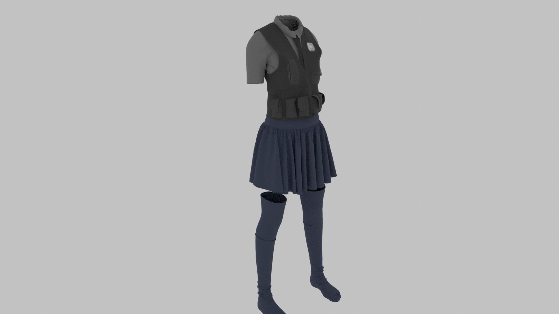 Police Uniform Low-poly 3D model_2
