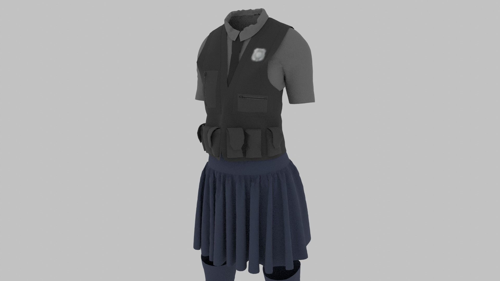 Police Uniform Low-poly 3D model_8
