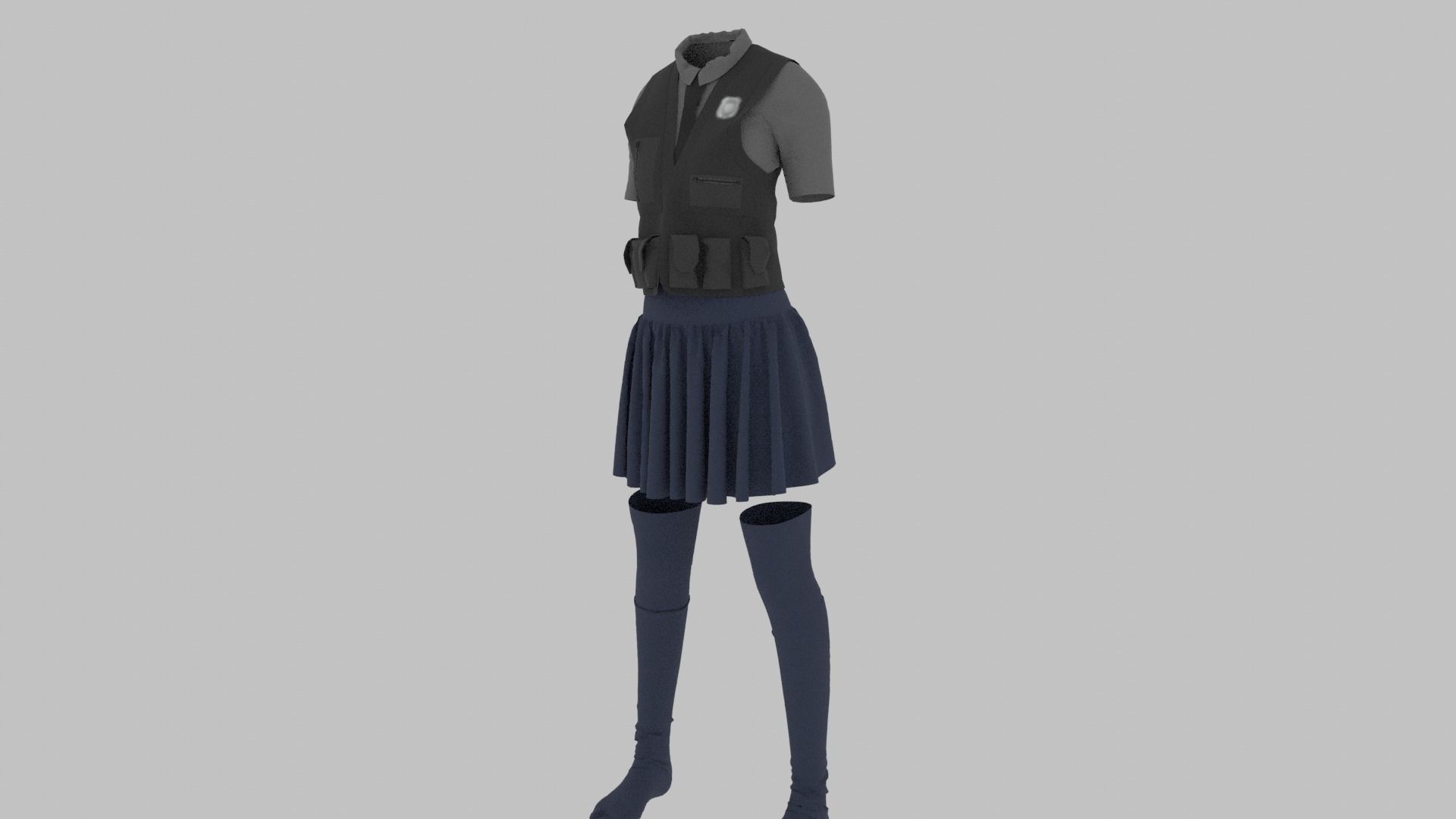 Police Uniform Low-poly 3D model_1