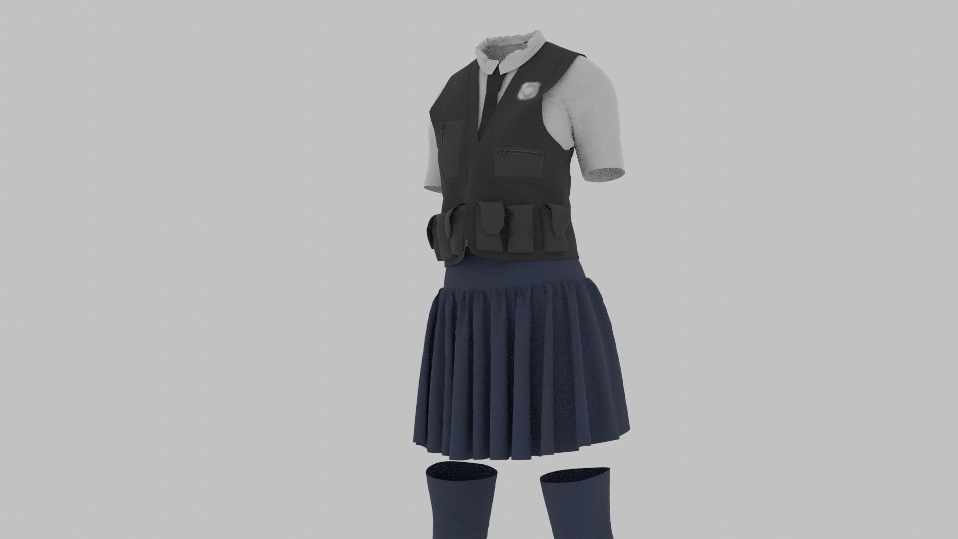 Police Uniform Low-poly 3D model_6