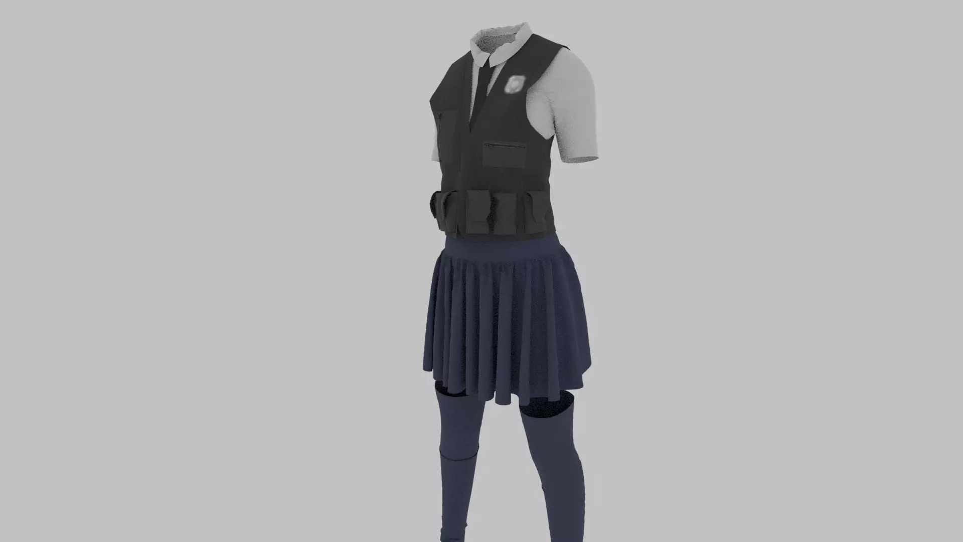 Police Uniform Low-poly 3D model_0