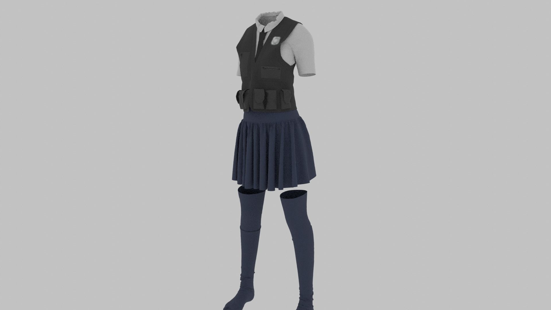 Police Uniform Low-poly 3D model_1