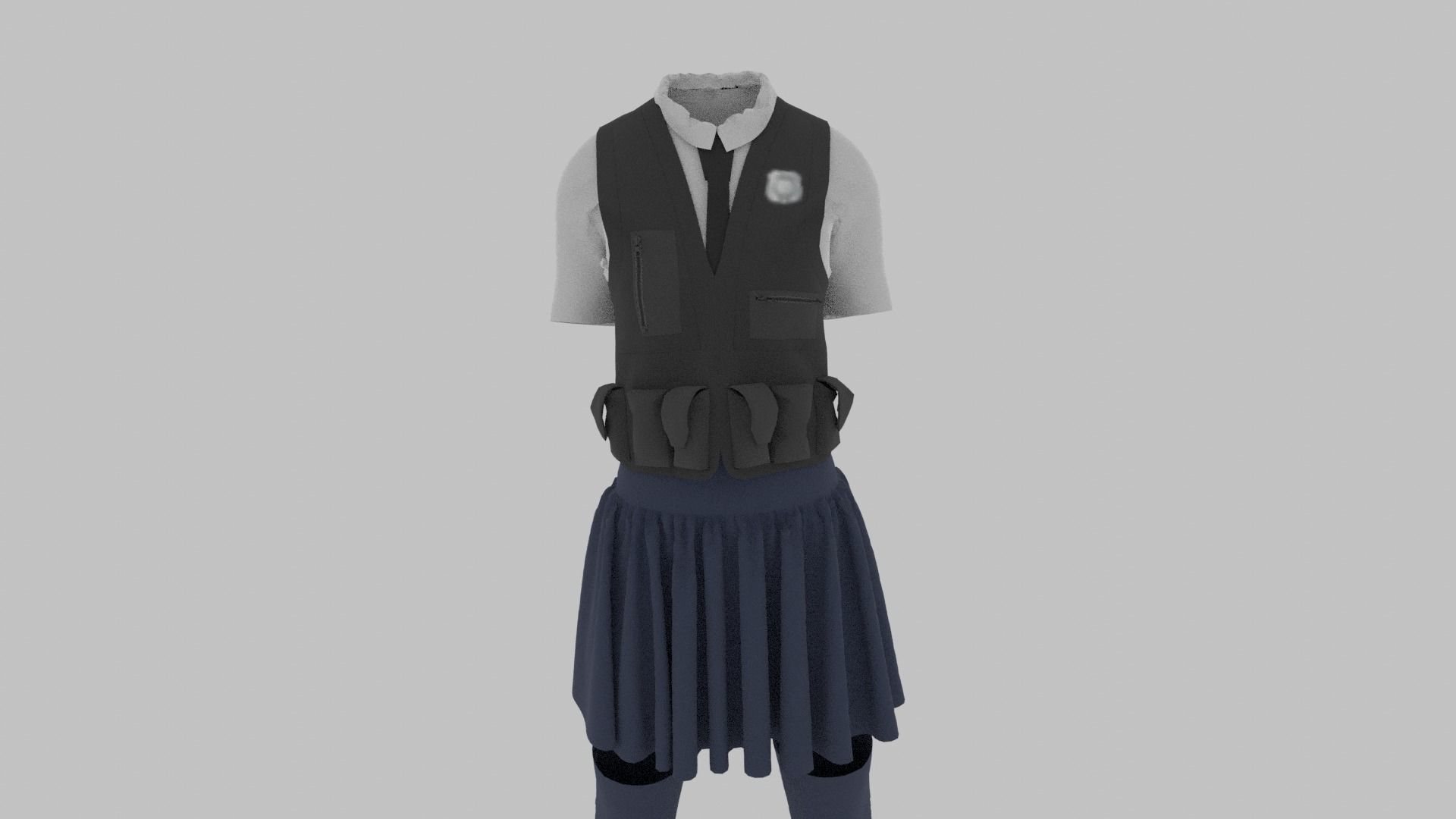 Police Uniform Low-poly 3D model_9