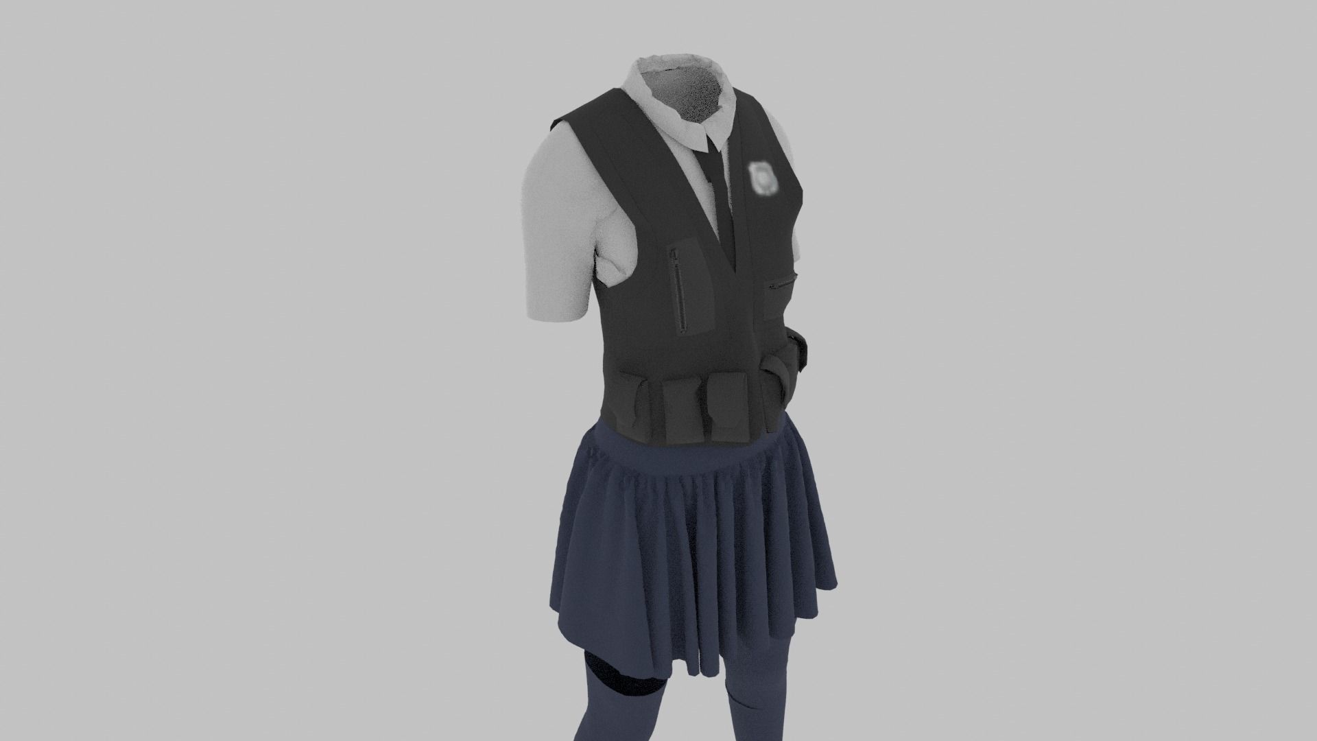 Police Uniform Low-poly 3D model_7