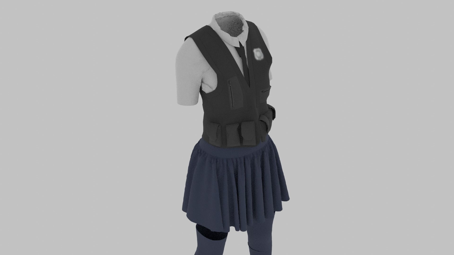 Police Uniform Low-poly 3D model_4