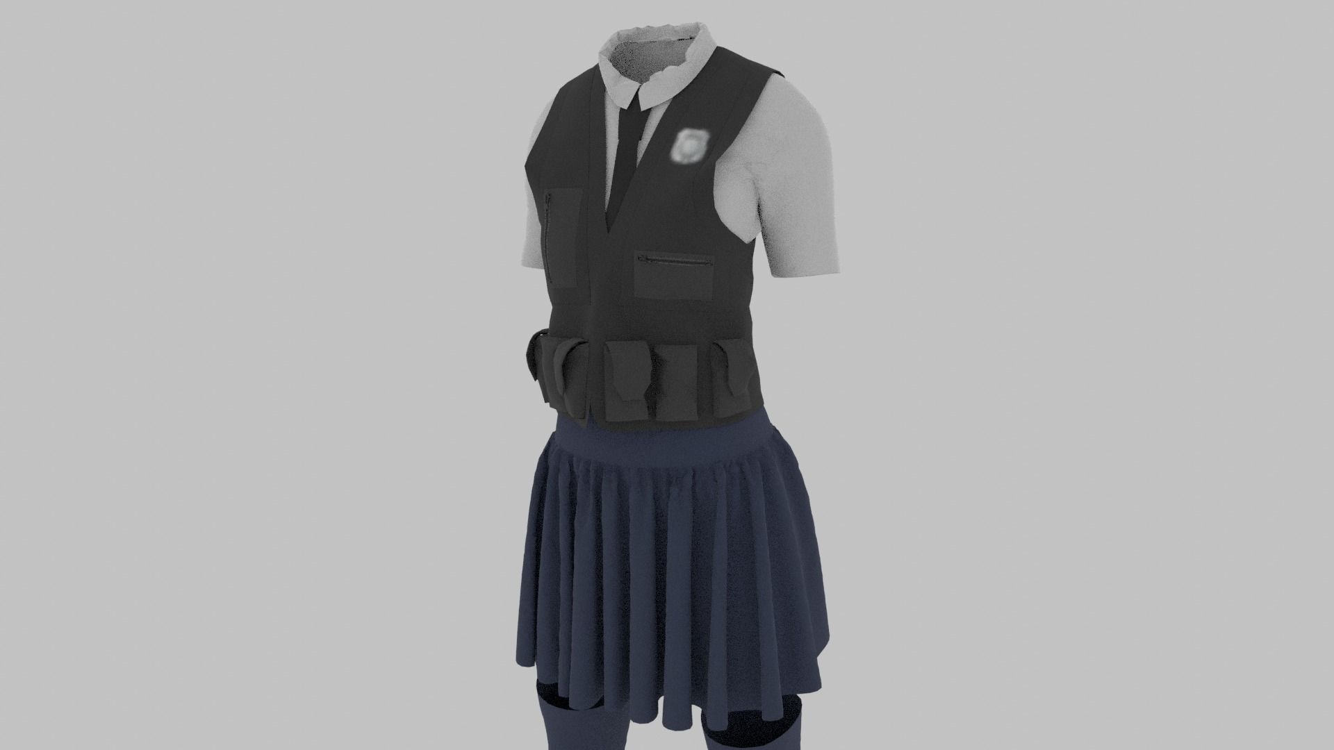 Police Uniform Low-poly 3D model_8