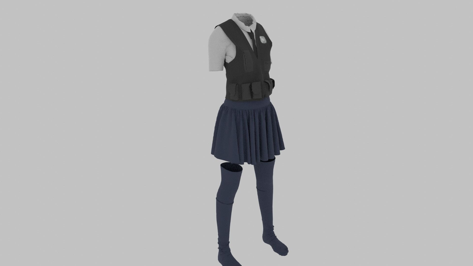 Police Uniform Low-poly 3D model_2