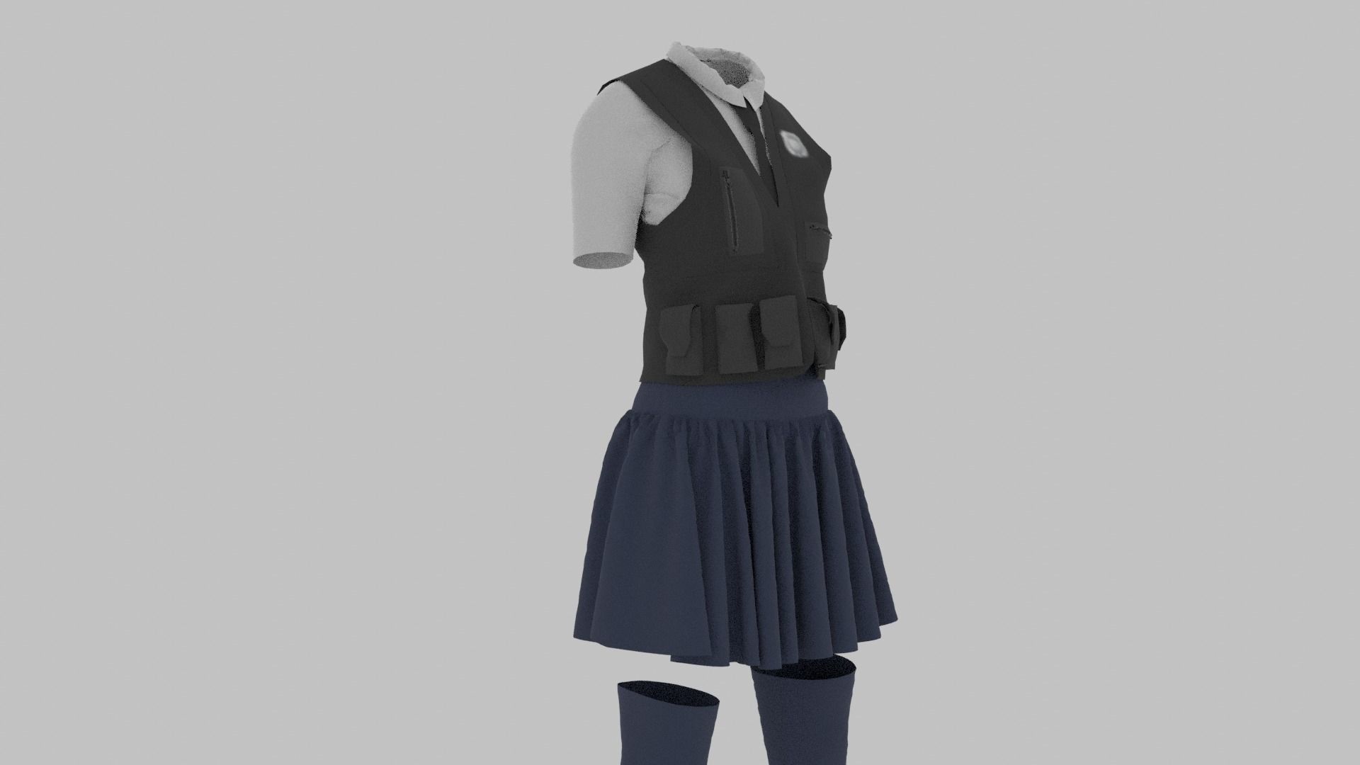 Police Uniform Low-poly 3D model_5