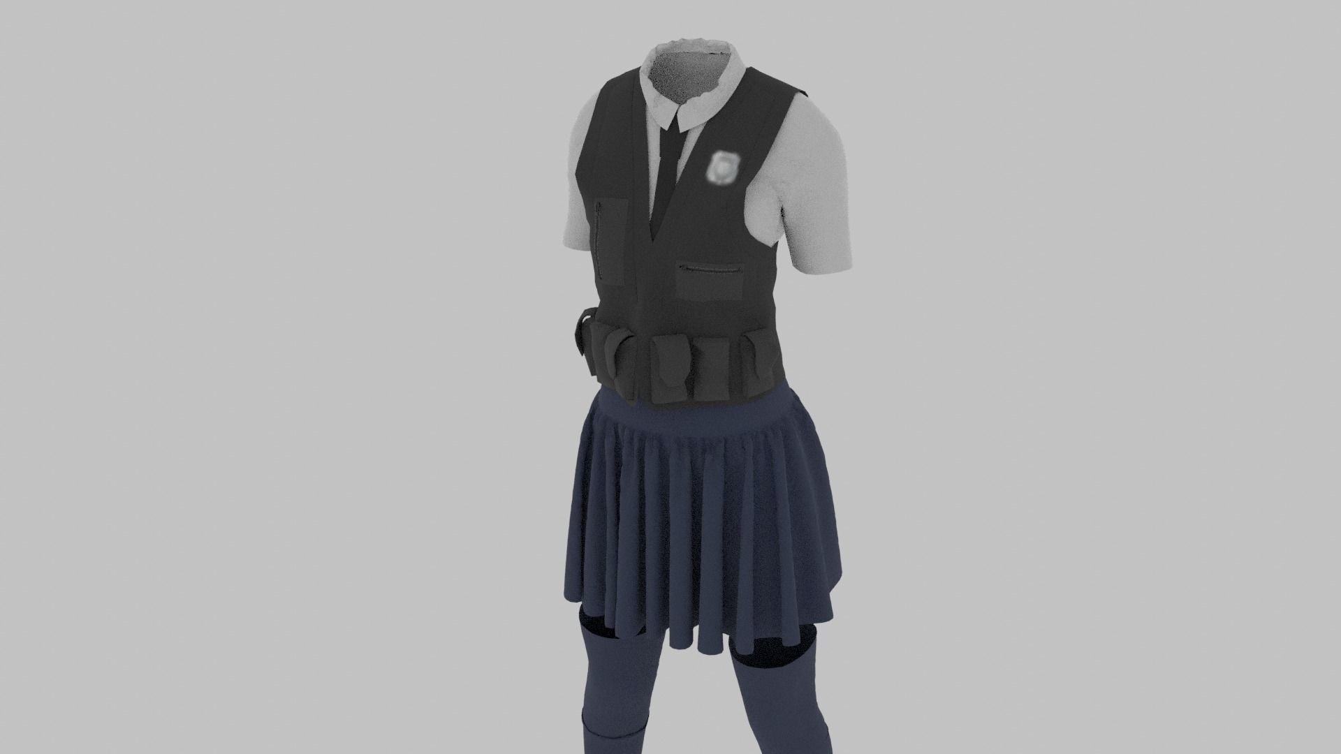 Police Uniform Low-poly 3D model_3